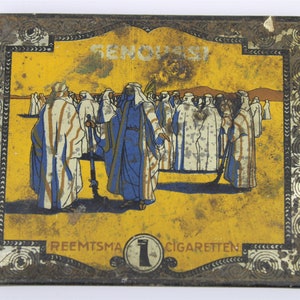 Antica scatola di sigarette Senoussi Reemtsma, intorno al 1924