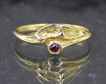 Ruby Ring, Gold Ring made of 750 yellow gold, 18 carat