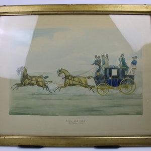 Colored aquatint etching, London, 19th century