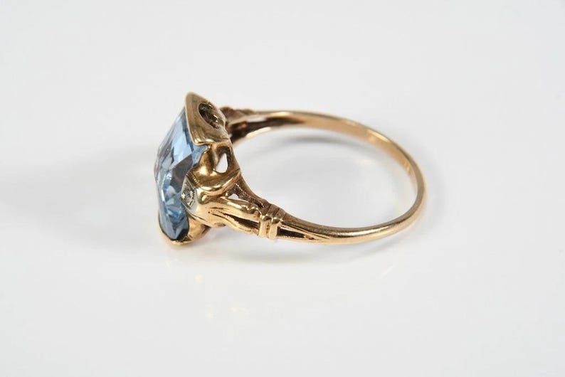 Art Deco Gold Ring, 417 Yellow Gold, 10K Gold, Circa 1920 - Etsy