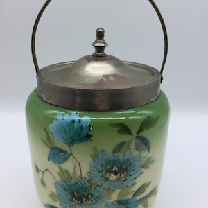 Opal glass bonboniere with enamel painting, around 1930