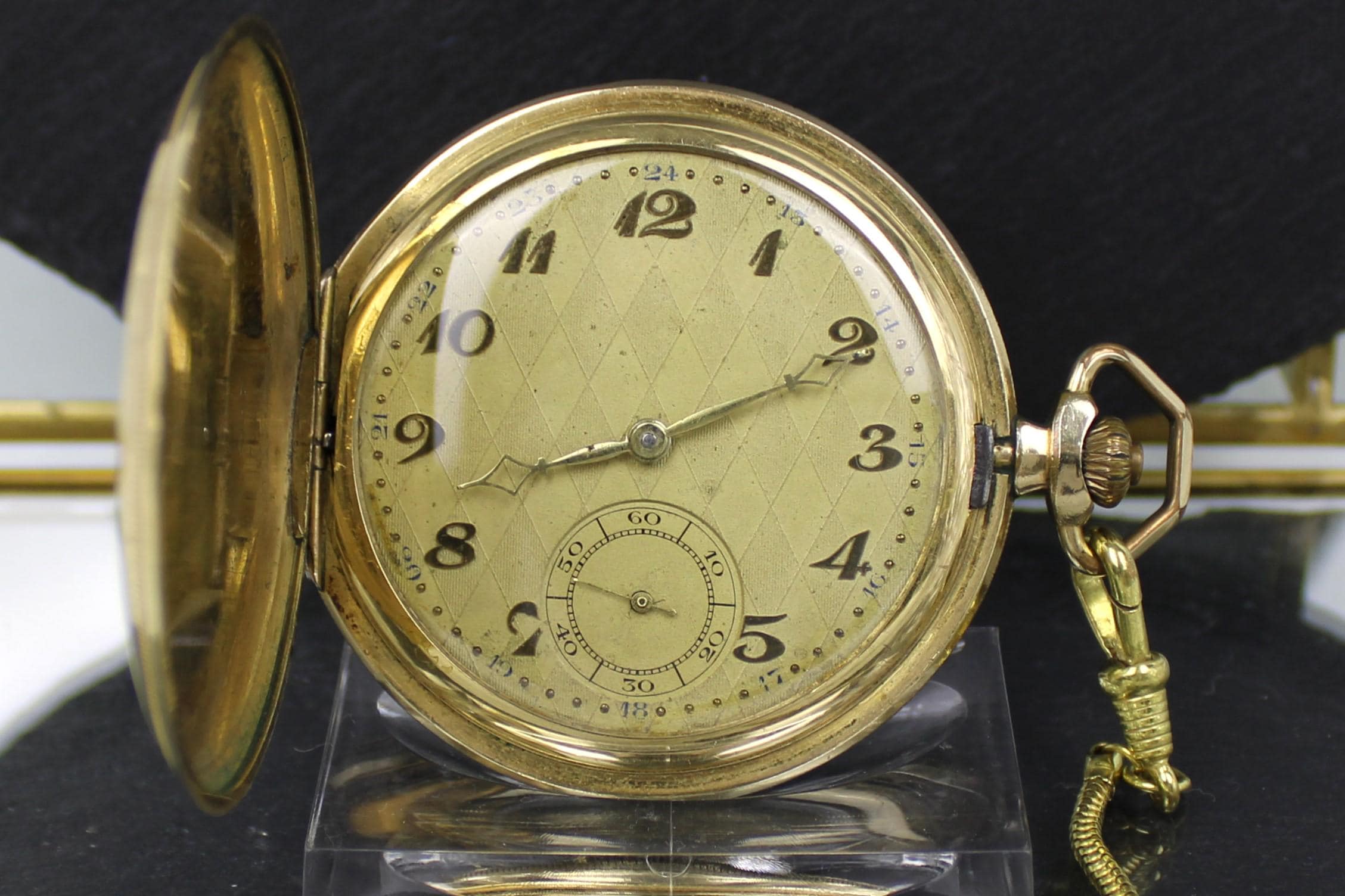 Savonette Alpina Taschenuhr Walz Gold Double Antike Taschenuhr