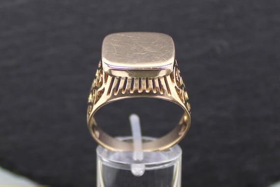 Bague homme massive, chevalière, URSS, Russie, or rouge 583 (Bague