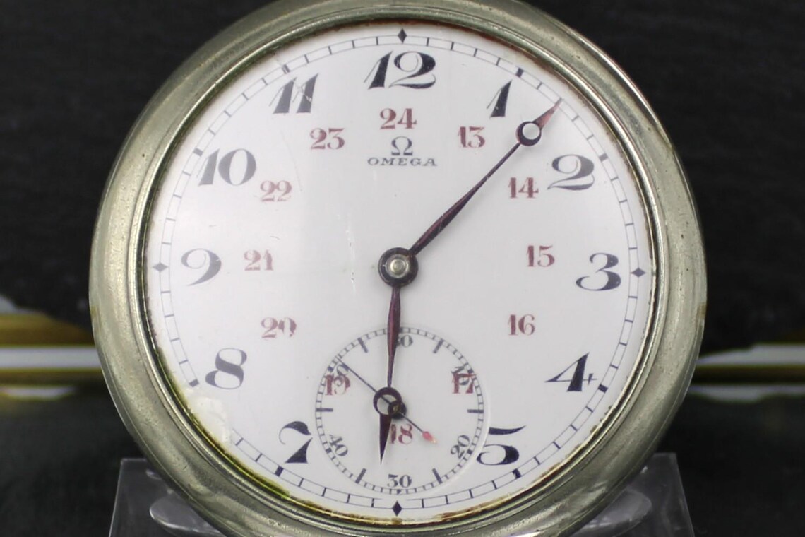 Antike Omega Taschenuhr, Schweiz, um 1910 (Antique Omega Pocket Watch, Switzerland, circa 1910), foto 2 de 5