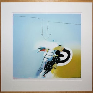 Large color silkscreen, Jörg Dieterich, hand signed, gallery frame