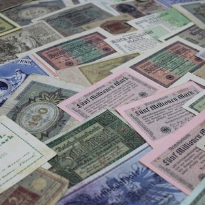 Collection of banknotes around 1923, Reichsbanknotes, 50 pieces