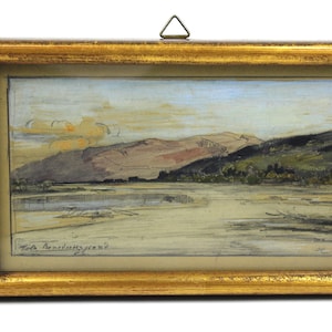 Small Watercolor by Wilhelm Hertling, signed, framed