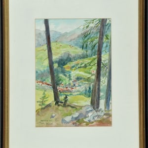 Watercolour, Princess Maria del Pilar von Bayern, 1963, signed