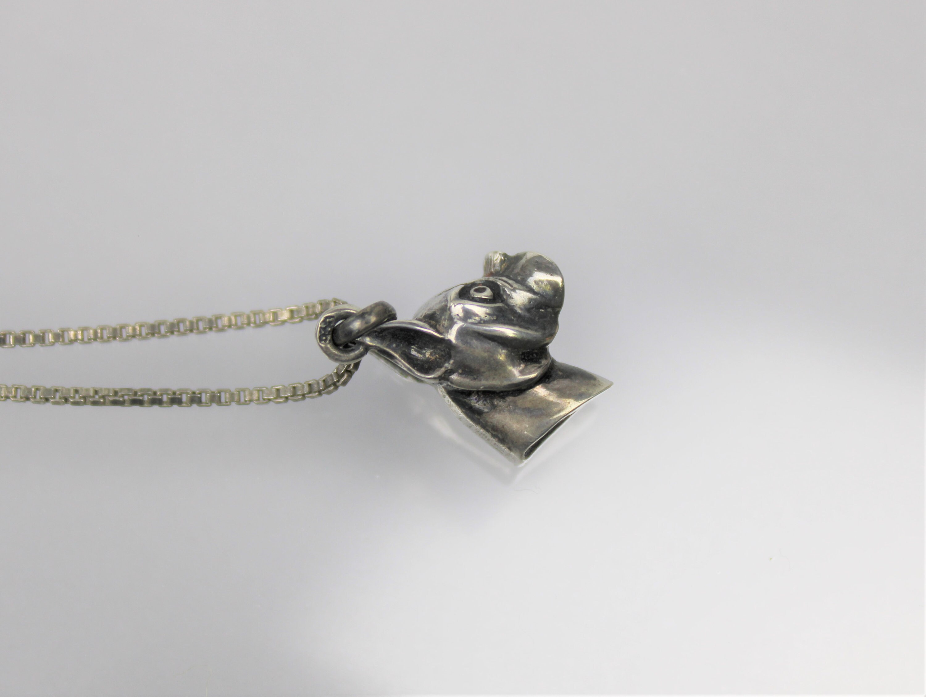 Vintage Silver Bulldog Pendant With Chain, 1930s - Etsy Vintage Silver Bulldog Pendant With Chain, 1930s - Etsy