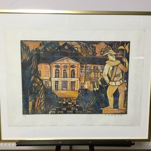 Color woodcut Esteban Fekete, Switzerland, signed, limited