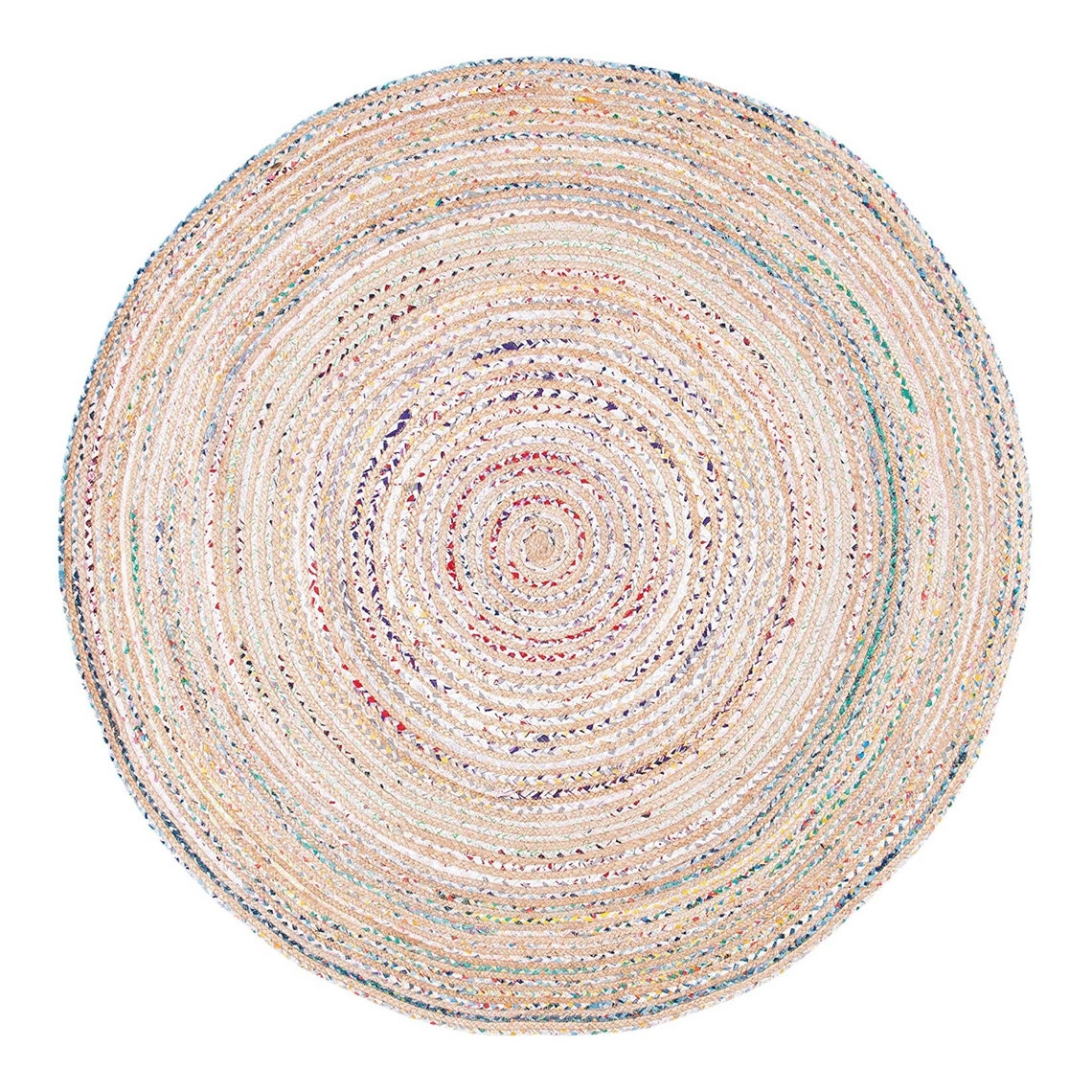 Natural Cotton Jute Rug Round Jute Rug for Floor and Kitchen Etsy