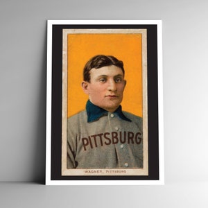 Honus Wagner T206 12x18 Poster / 4x6 Postkarte - T-206 Famous Baseball Card Tobacco Card Pittsburgh Pirates Art Print
