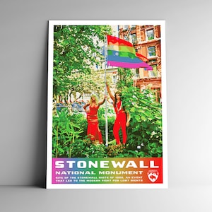 Monumento Nacional de Stonewall Pôster de viagem estilo WPA estilo vintage - 8x10 - 12x18 - 18x24 - 24x36 / 4x6 Cartão postal Brooklyn New York Art Print