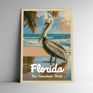 Florida: Sunshine State Reiseposter im Vintage-Stil / Postkarte / Aufkleber / Magnet Retro WPA Style Our Fifty State Print 50 USA Wandkunst