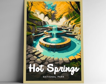 Hot Springs National Park Art Print, vintage reisposter