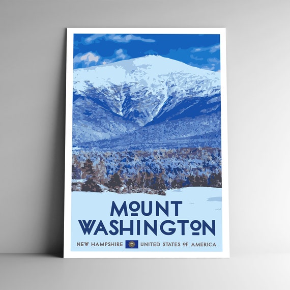 Mount Washington Poster – Vintage Travel Print, WPA-Style Art