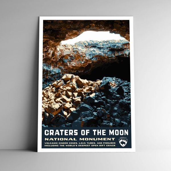 Craters of the Moon National Monument WPA Style Vintage-Style Travel Poster 8x10 - 12x18 - 18x24 - 24x36 / 4x6 Postcard Idaho USA Art Print