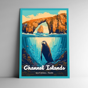 Konsttryck från Kanalöarnas nationalpark | Vintage reseaffisch bild 1