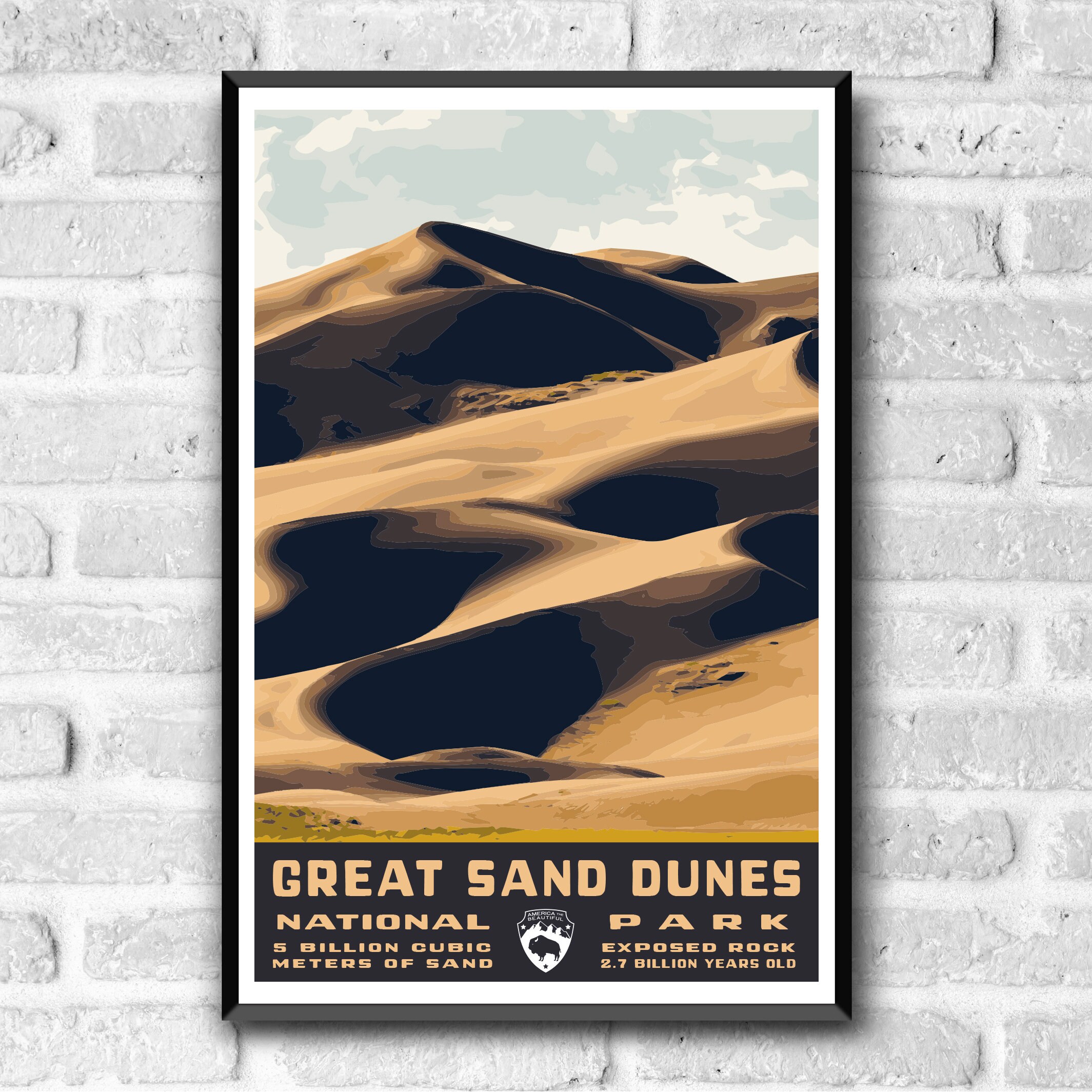 Great Sand Dunes National Park Poster, Colorado Retro Travel Art - Etsy