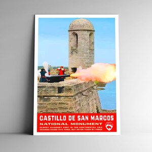 Castillo de San Marcos National Monument WPA Style Vintage-Stil Reise Poster 8x10 - 12x18 - 18x24 - 24x36 / 4x6 Postkarte Florida Art Print