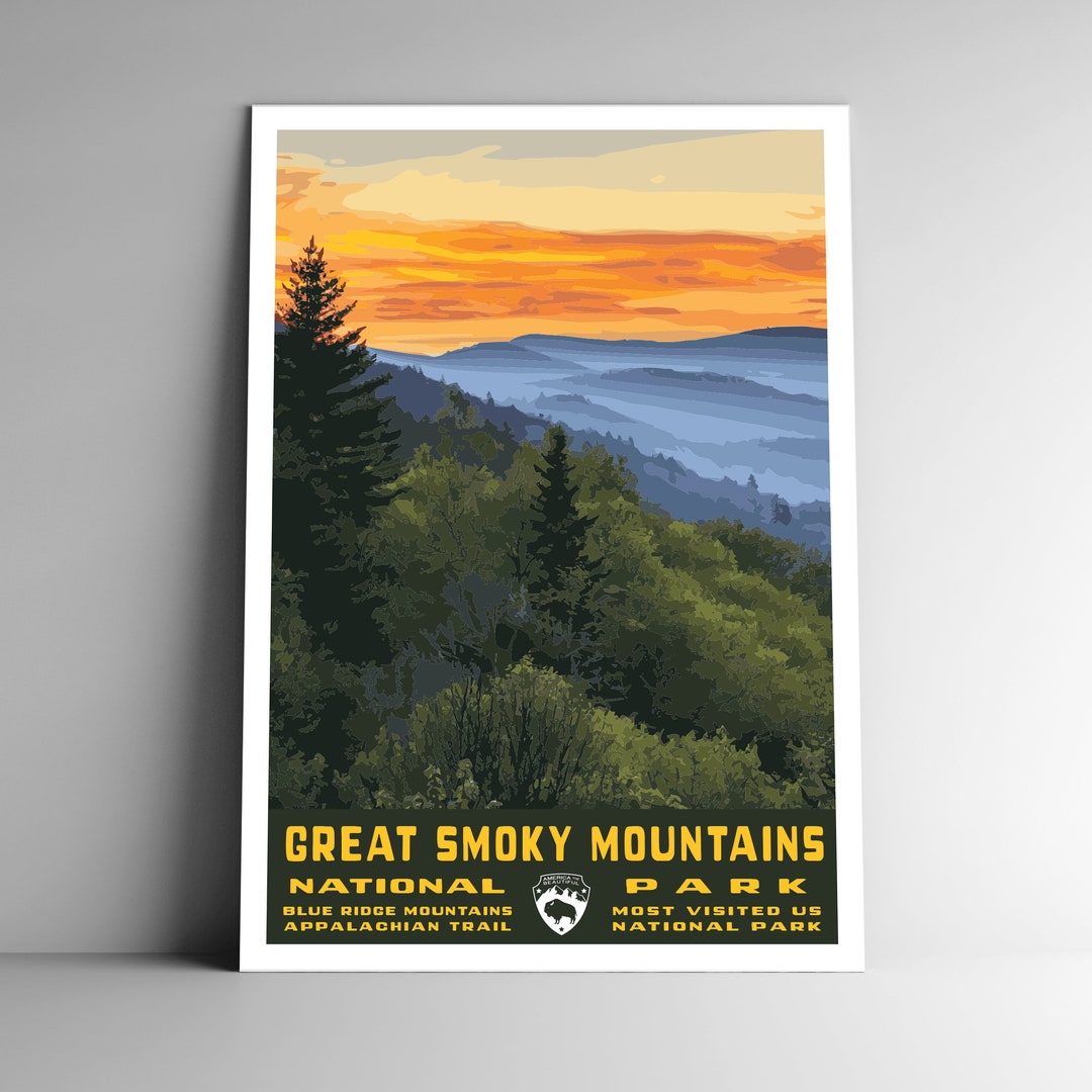 Great Smoky Mountains National Park Vintage-style Travel - Etsy