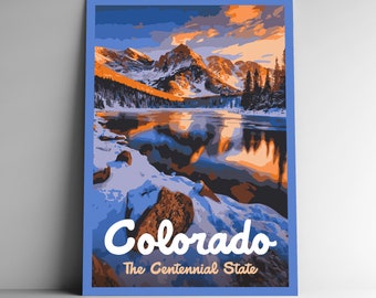 Poster da viaggio vintage in Colorado, decorazione per camera da letto