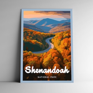 Shenandoah National Park Vintage-Style Travel Poster / Postcard / Sticker / Magnet Designer Series Virginia USA Art Print Wall Art