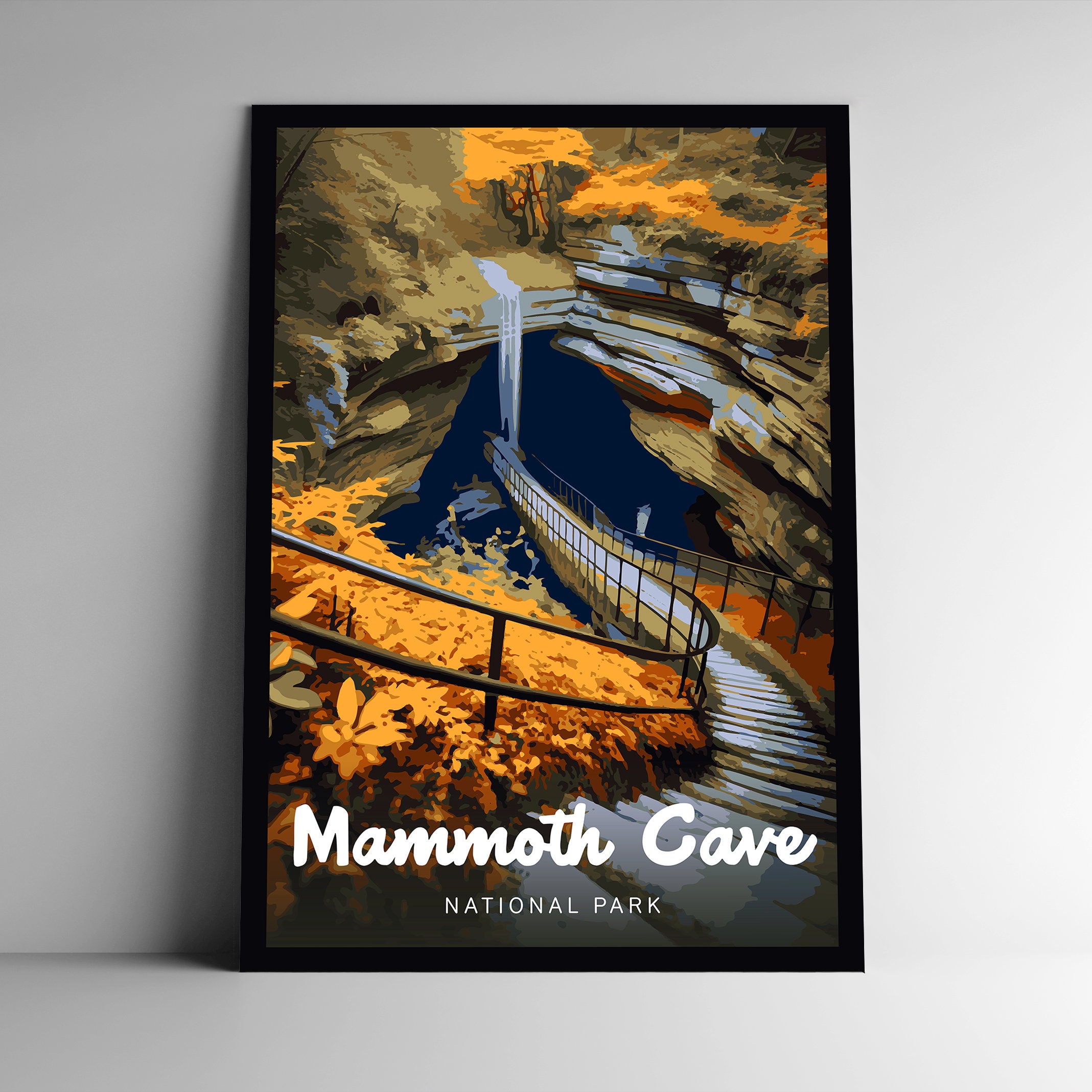 Mammoth Cave National Park Vintage-Style Travel Poster / Postcard / Sticker / Magnet Designer Series Kentucky USA Art Print Wall Art