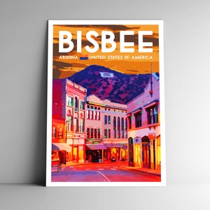 Bisbee Arizona Vintage-Stil Reise Poster 4x6 - 8x10 - 12x18 - 18x24 - 24x36 / 4x6 Postkarte US USA Vereinigte Staaten von Amerika Art Print
