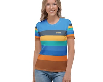 Yellowstone National Park Color Palette Women's T-Shirt - Colorful Horizontal Stripe TShirt