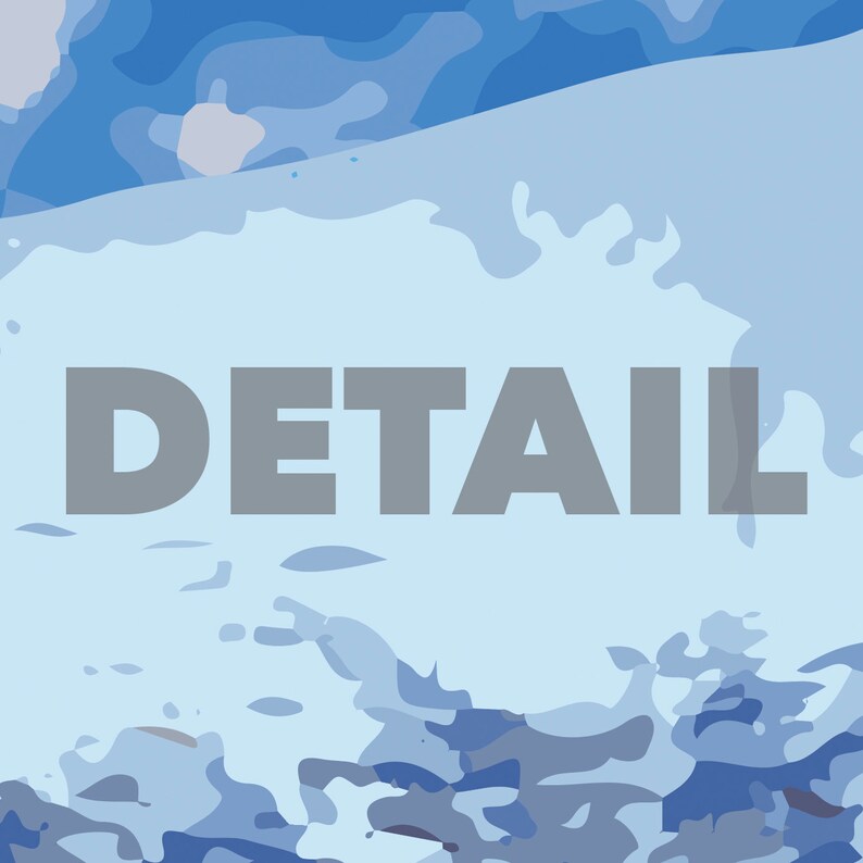 Puede incluir: Fondo abstracto azul y blanco con la palabra "DETAIL" en texto gris.