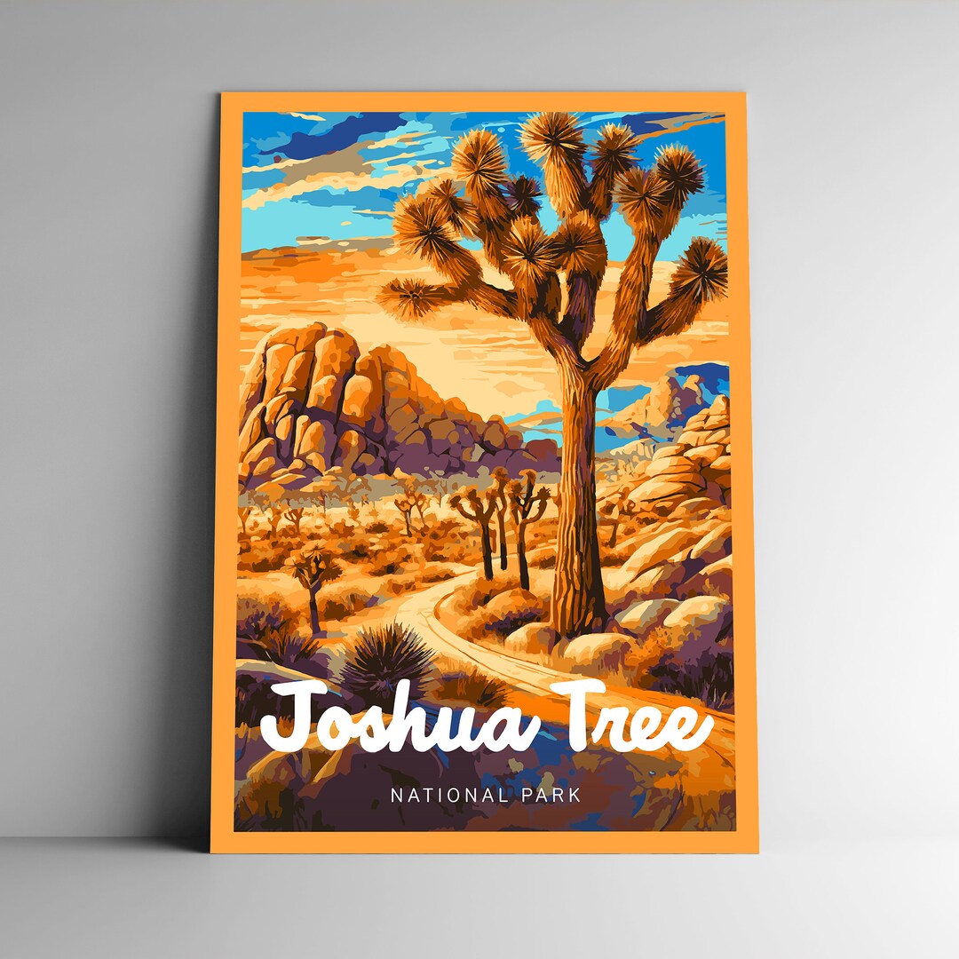 Joshua Tree National Park Art Print, Vintage Travel Poster - Etsy