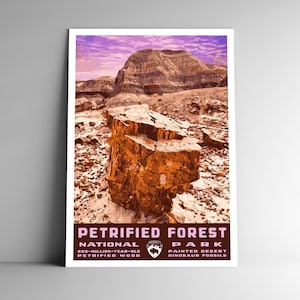 Petrified Forest National Park Vintage-Stil Reise Poster / Postkarte / Aufkleber / Magnet Retro WPA Style Arizona USA USA Art Print