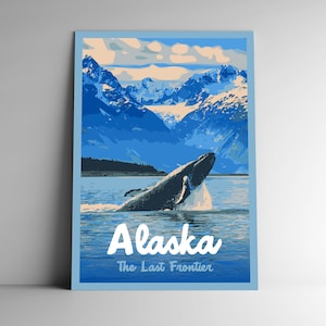Alaska: The Last Frontier Vintage-Style Poster / Postkarte / Aufkleber / Magnet Retro WPA Style Our FiftyStates 50 USA Print Wand Kunst