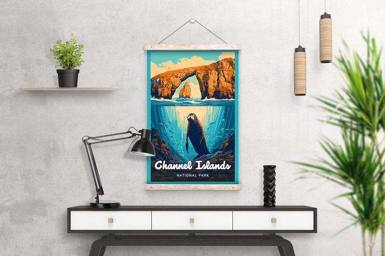 Konsttryck från Kanalöarnas nationalpark | Vintage reseaffisch bild 8