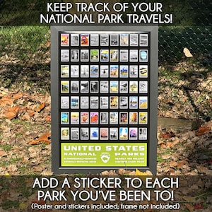 Alle 63 National Parks der USA Poster! Poster + Aufkleber Set zum Erinnern an Ihre Reisen Behalten Sie den Überblick über Ihre Parkbesuche!
