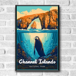 Konsttryck från Kanalöarnas nationalpark | Vintage reseaffisch bild 2