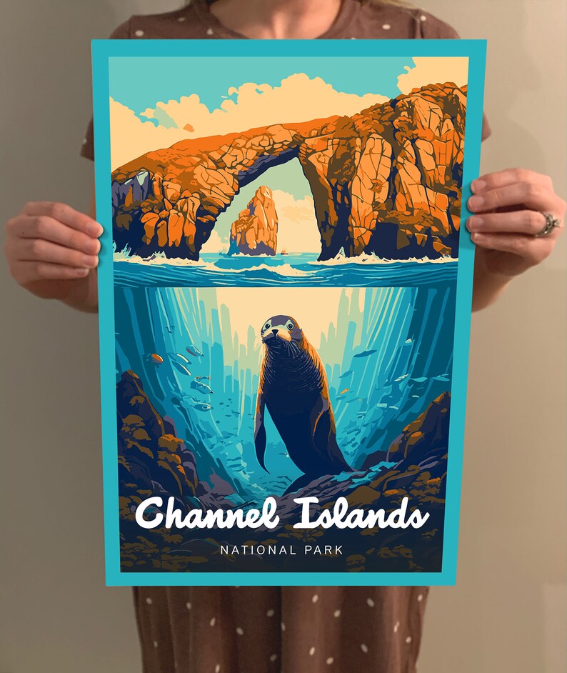 Konsttryck från Kanalöarnas nationalpark | Vintage reseaffisch bild 7