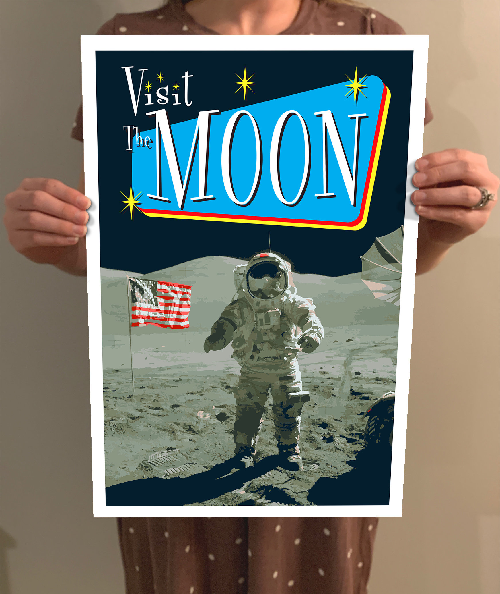 Astronauta Luna Alunizaje Luna NASA' Pegatina