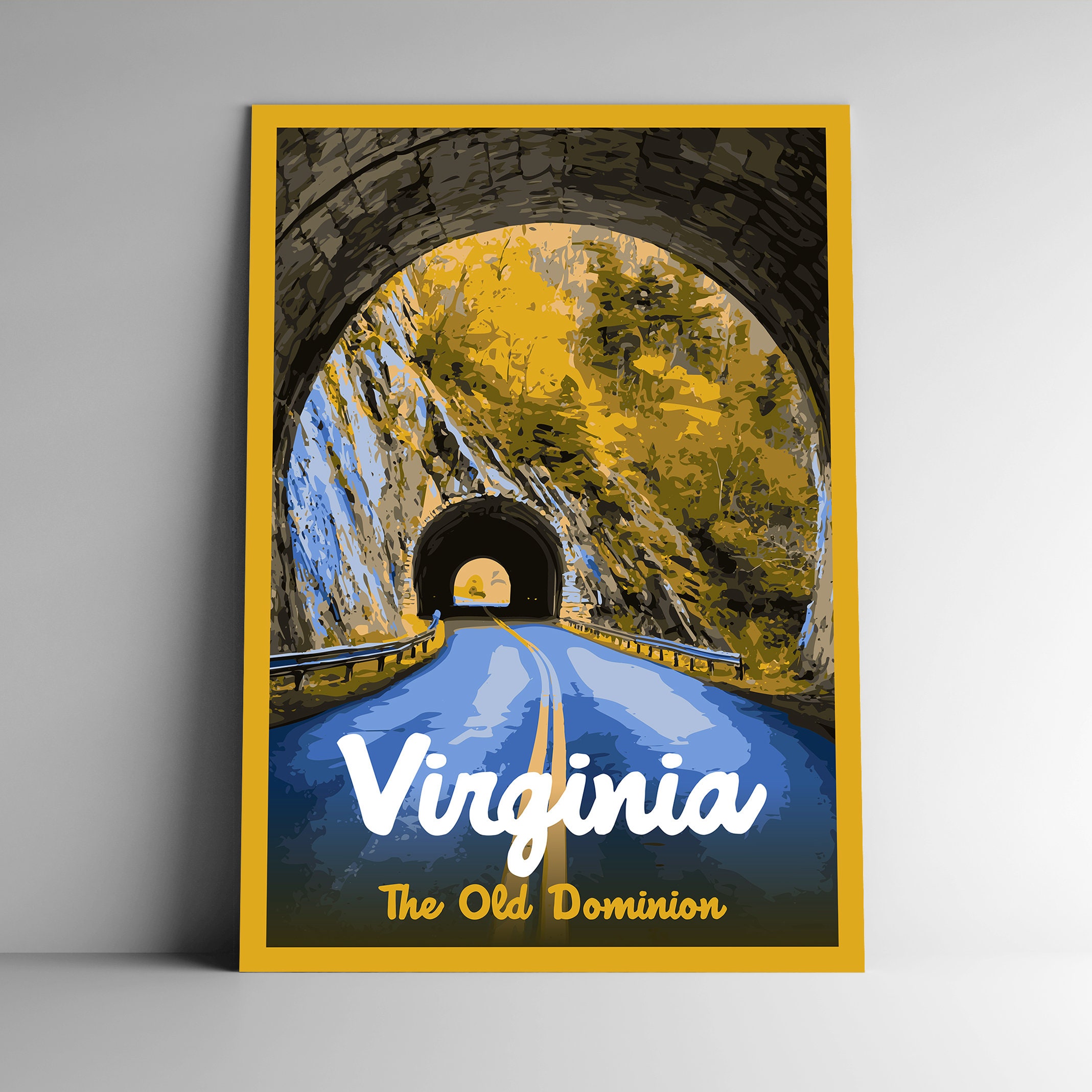 Virginia: The Old Dominion Vintage-Style Travel Poster / Postcard / Sticker / Magnet Retro WPA Style Our Fifty States 50 Art Print Wall Art