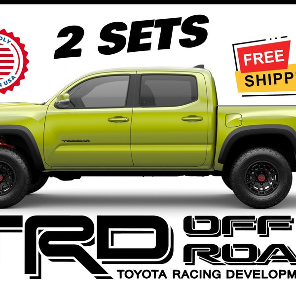 Set of 2 Toyota TRD Off-Road Decals Stickers for Tacoma Tundra Pair of Vinyl Decals for Truck Bedside TRD Emblem Graphics for Toyota Trucks