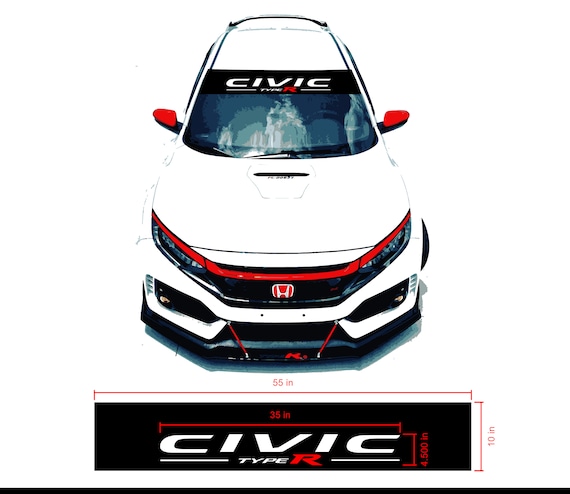 Personalized Honda Civic Type R Windshield Banner - Custom Car