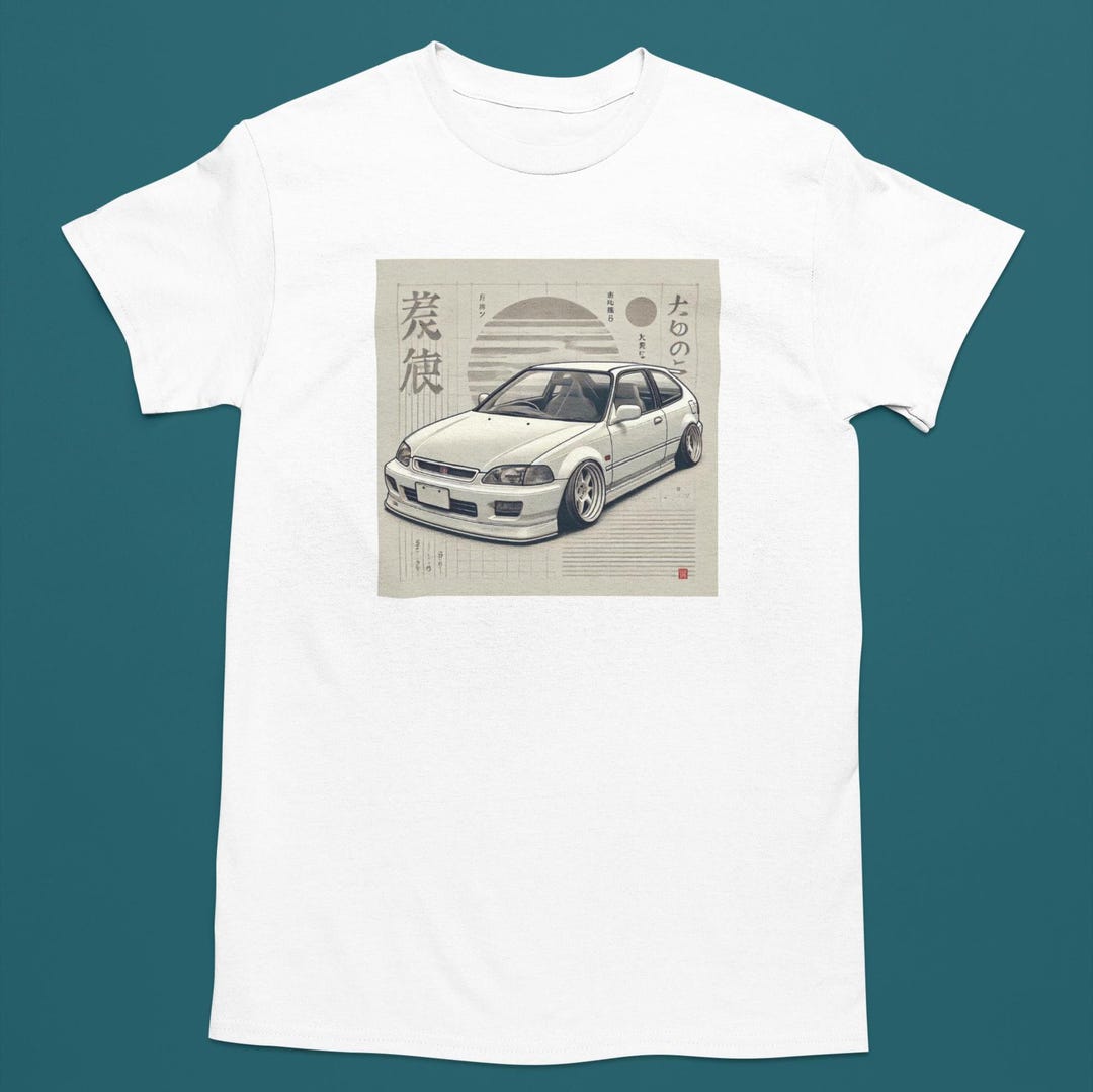 T-shirt Noir Honda Civic Type R - Tee JDM Racing Unisexe Pour Homme Ou Femme, Neuf Avec étiquette