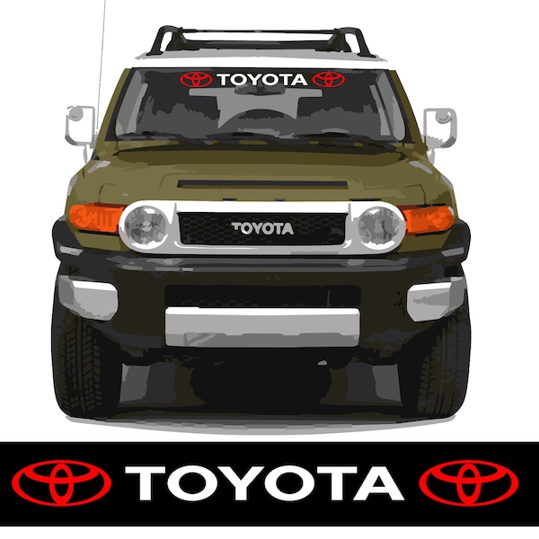 TOYOTA Windshield Banner 2 Logo For all TOYOTA Vehicles - Sizes 30" / 35" / 40"