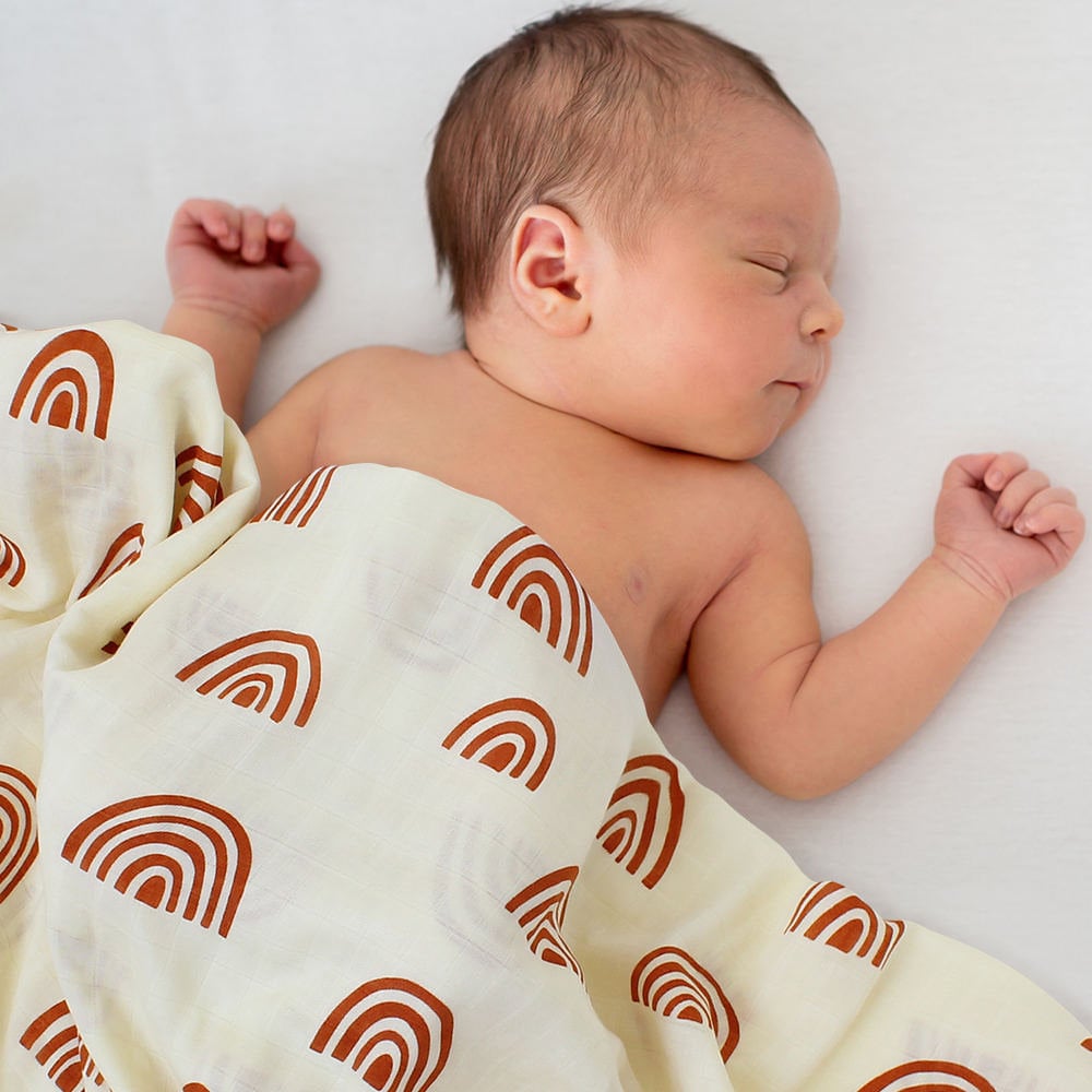 Rainbow Swaddle Baby Blanket Large Cotton Muslin Baby Swaddle Etsy UK