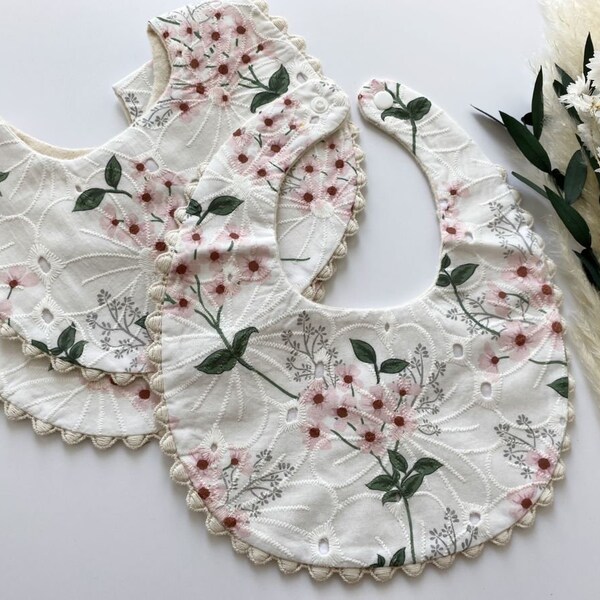 Pettorale in cotone Bavaglini Vintage Bib Boho Pettorale In cotone organico Bambino Battesimo Regalo Neonato Regalo