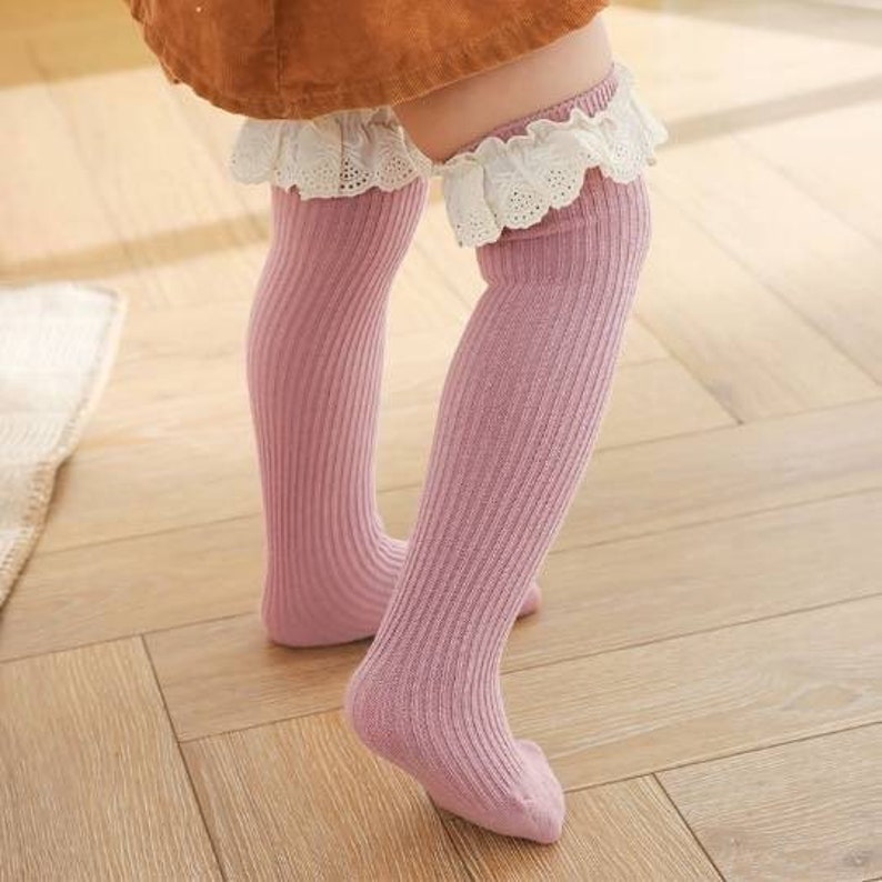 Baby Girl Knee High Socks Baby High Frilly Socks Stylish Girl Etsy UK