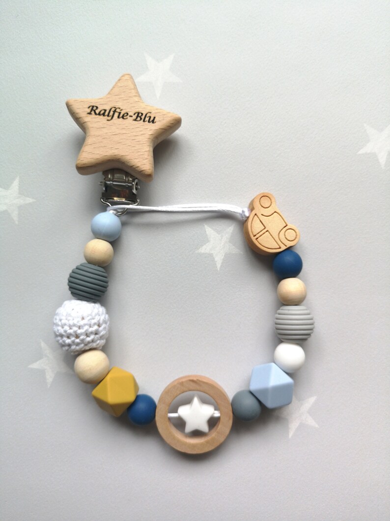 Personalized Baby Boy Pacifier Holder Engraved Name Dummy Etsy