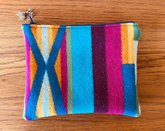 Handcrafted Pendleton Wool Pouch, Southwest San Gabriel Pattern Travel Bag