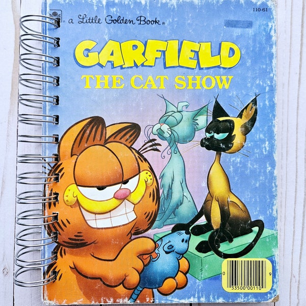 Garfield The Cat Show Handmade Journal, Scrapbook, Diary, Sketchbook, Scrapbook, Notebook, Junk Journal, Vintage Book, Garfield,